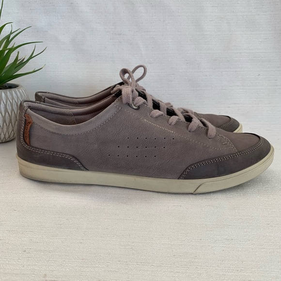 ECCO Soft Gray Leather Classic Long Lace Sneakers Men’s EU46 US12.5 - Picture 6 of 15